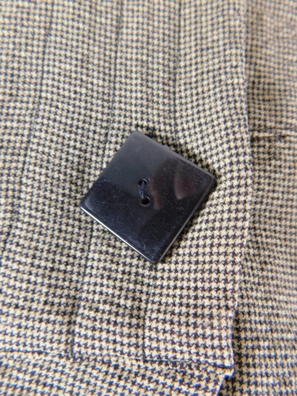 Moonlight Blazer Womens M Beige Check 3/4 Sleeve Button Front Pockets Jacket - Picture 5 of 12